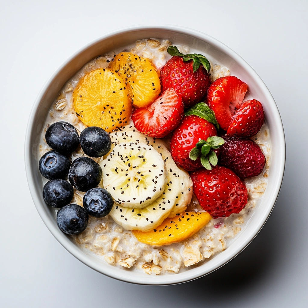 Здоровий сніданок з вівсянкою та фруктами