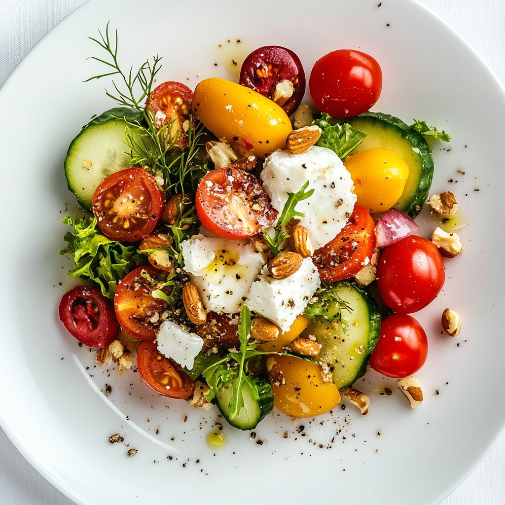 Овочевий салат з горіхами та сиром